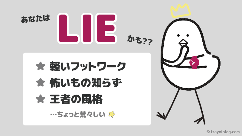 診断結果：あなたのソシオタイプは、LIE…かも！？